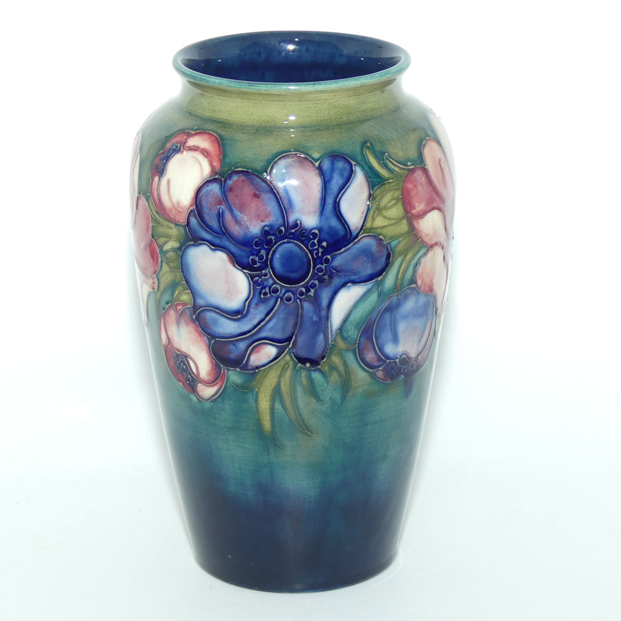 Walter Moorcroft Anemone (Green) cylinder vase
