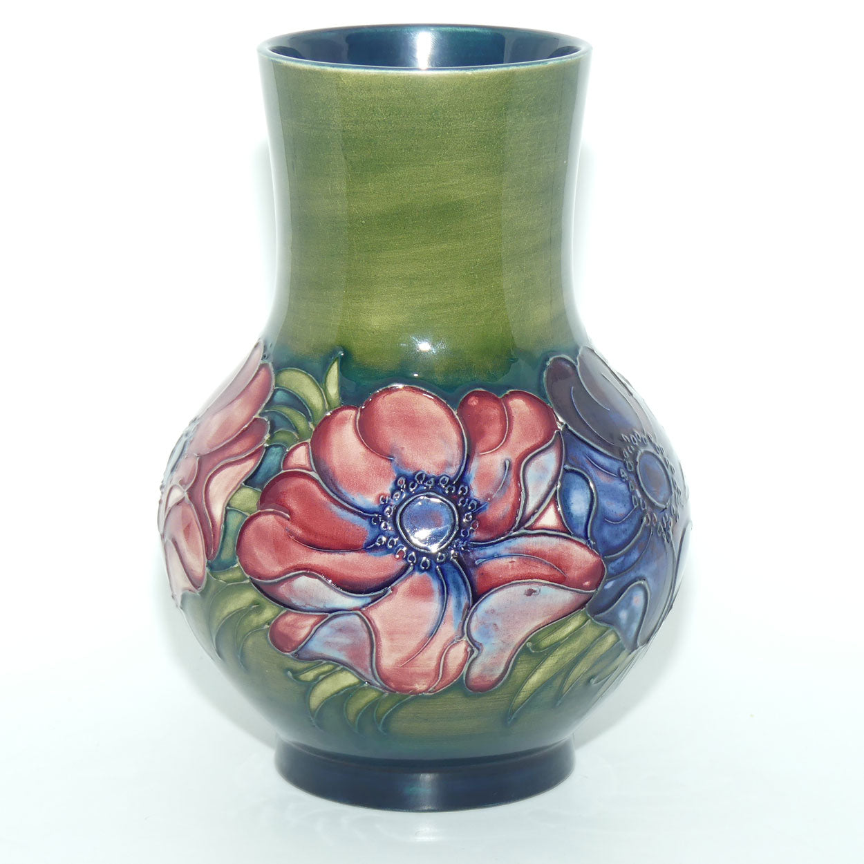 Walter Moorcroft Anemone | Green waisted vase