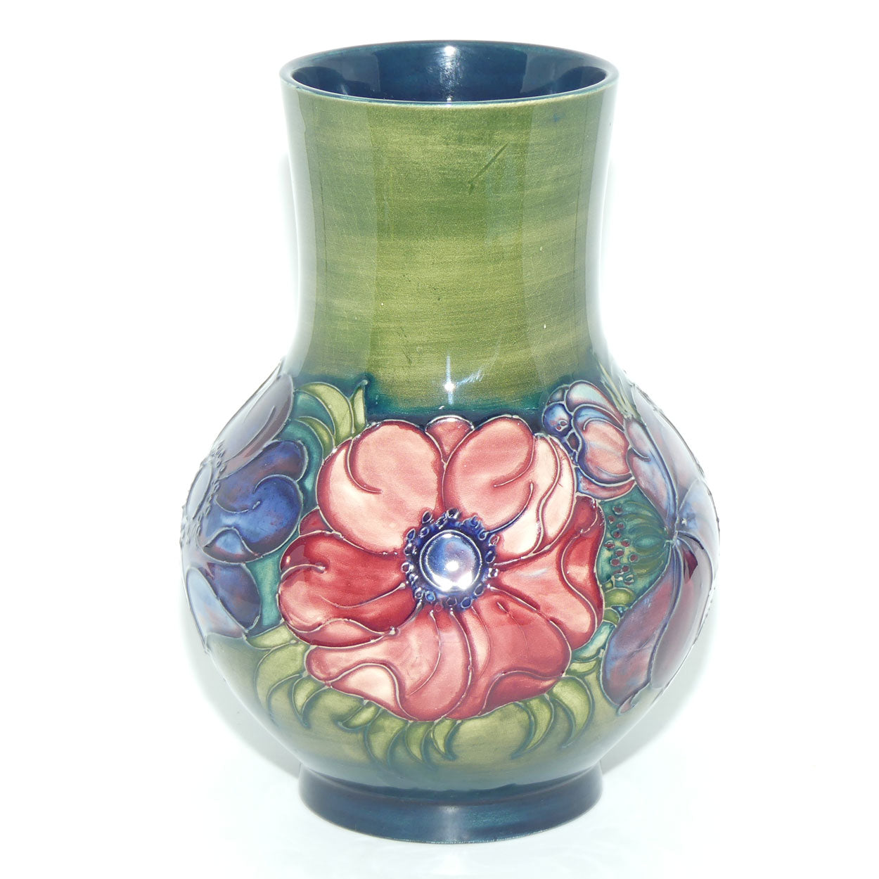 Walter Moorcroft Anemone | Green waisted vase