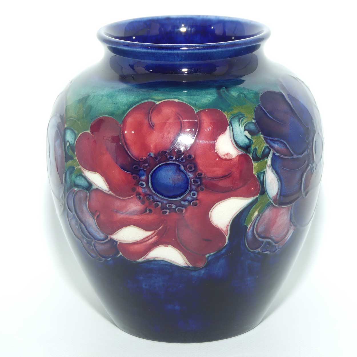 Walter Moorcroft Anemone on Blue ground vase | Shape 189