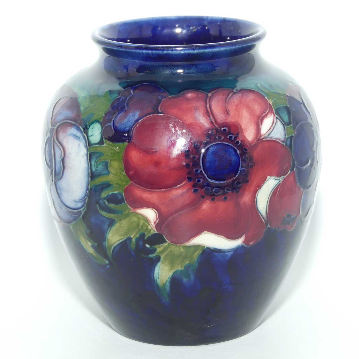 Walter Moorcroft Anemone on Blue ground vase | Shape 189