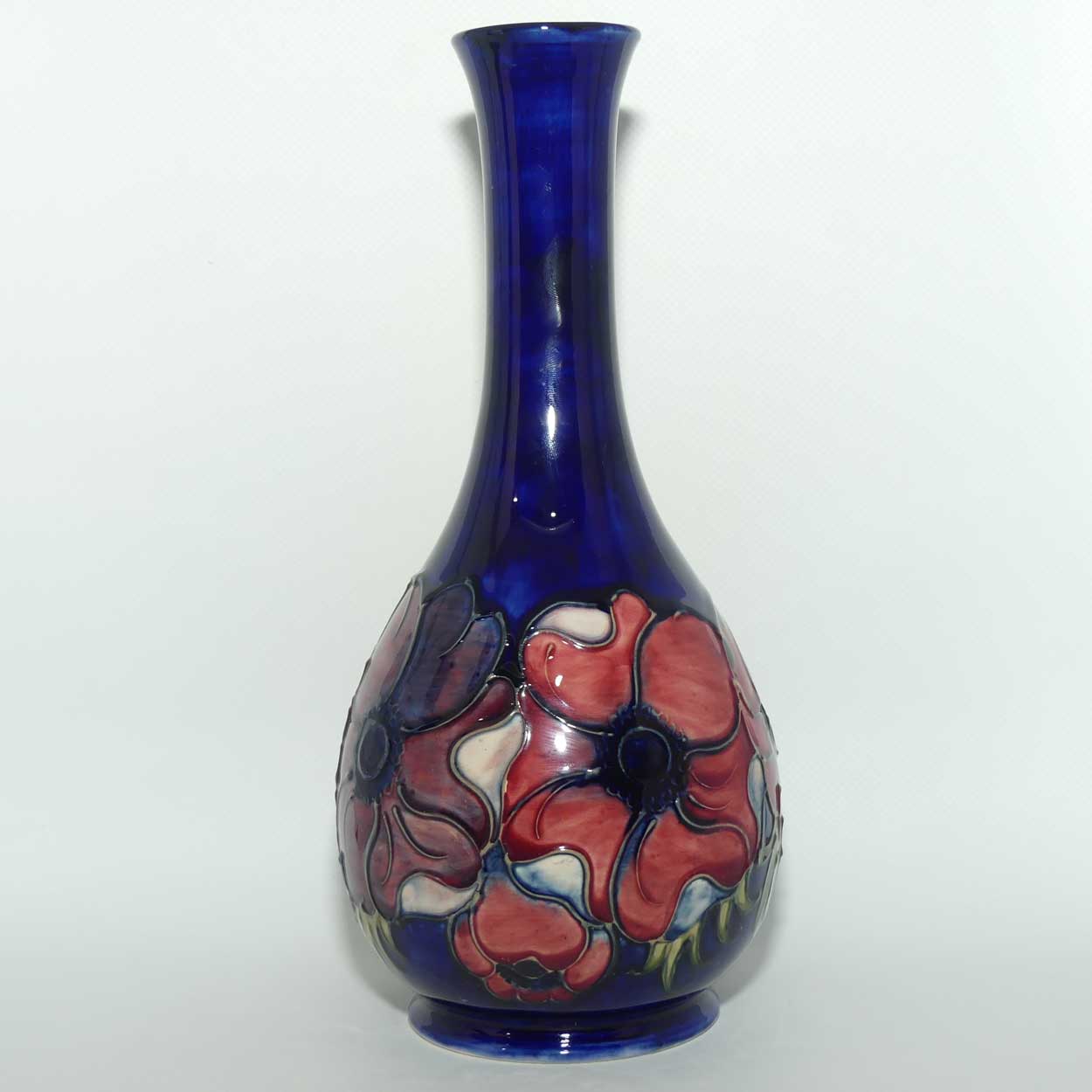 Walter Moorcroft Anemone on Blue ground 80/10 vase | Ltd Ed 35/200 | boxed