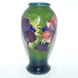 Walter Moorcroft Anemone (Green Blue) bulbous flaired vase