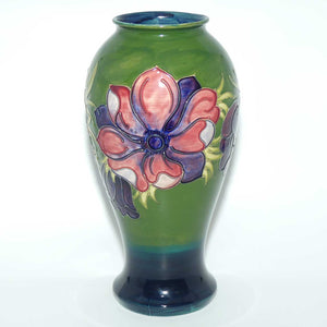 Walter Moorcroft Anemone (Green Blue) bulbous flaired vase