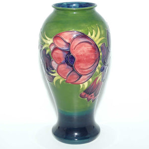 Walter Moorcroft Anemone (Green Blue) bulbous flaired vase