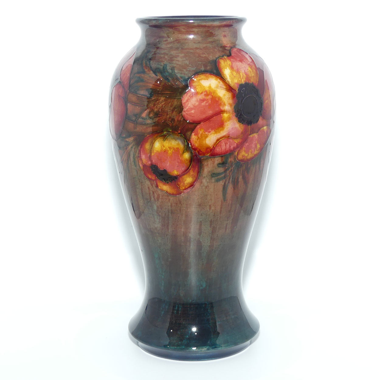 William Moorcroft Pottery Flambe Anemone vase c.1935