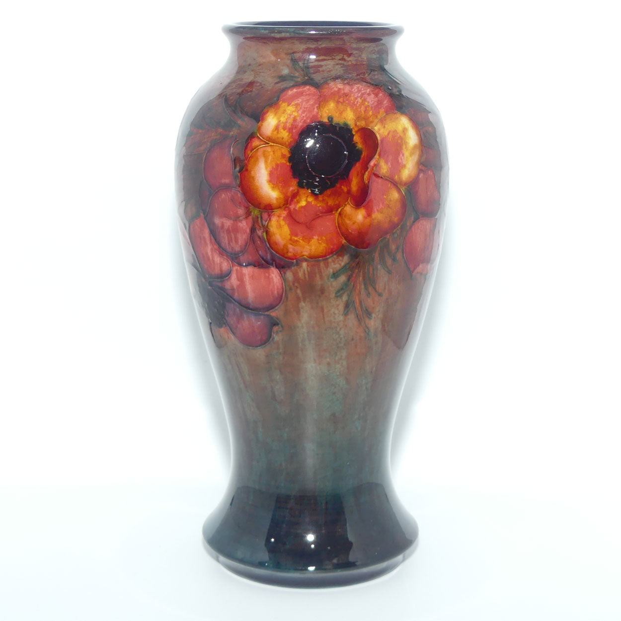 William Moorcroft Pottery Flambe Anemone vase c.1935