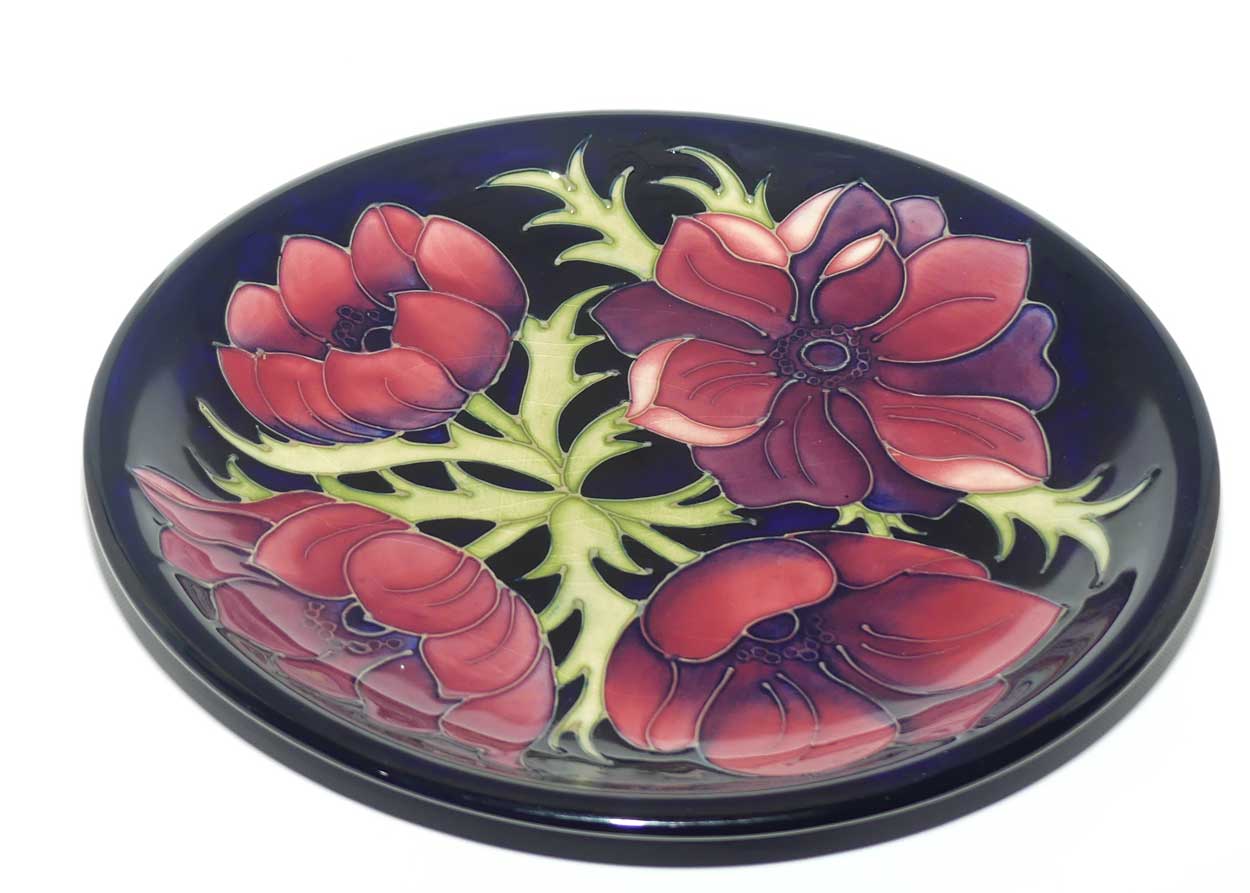 Moorcroft Anemone Revival on Blue 783/10 plate