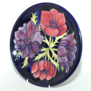 Moorcroft Anemone Revival on Blue 783/10 plate | Bi Colour | boxed