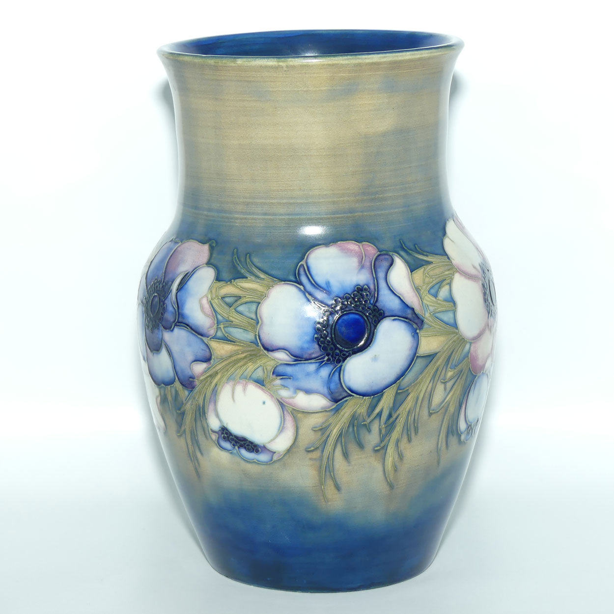 William Moorcroft Anemone Saltglaze waisted vase