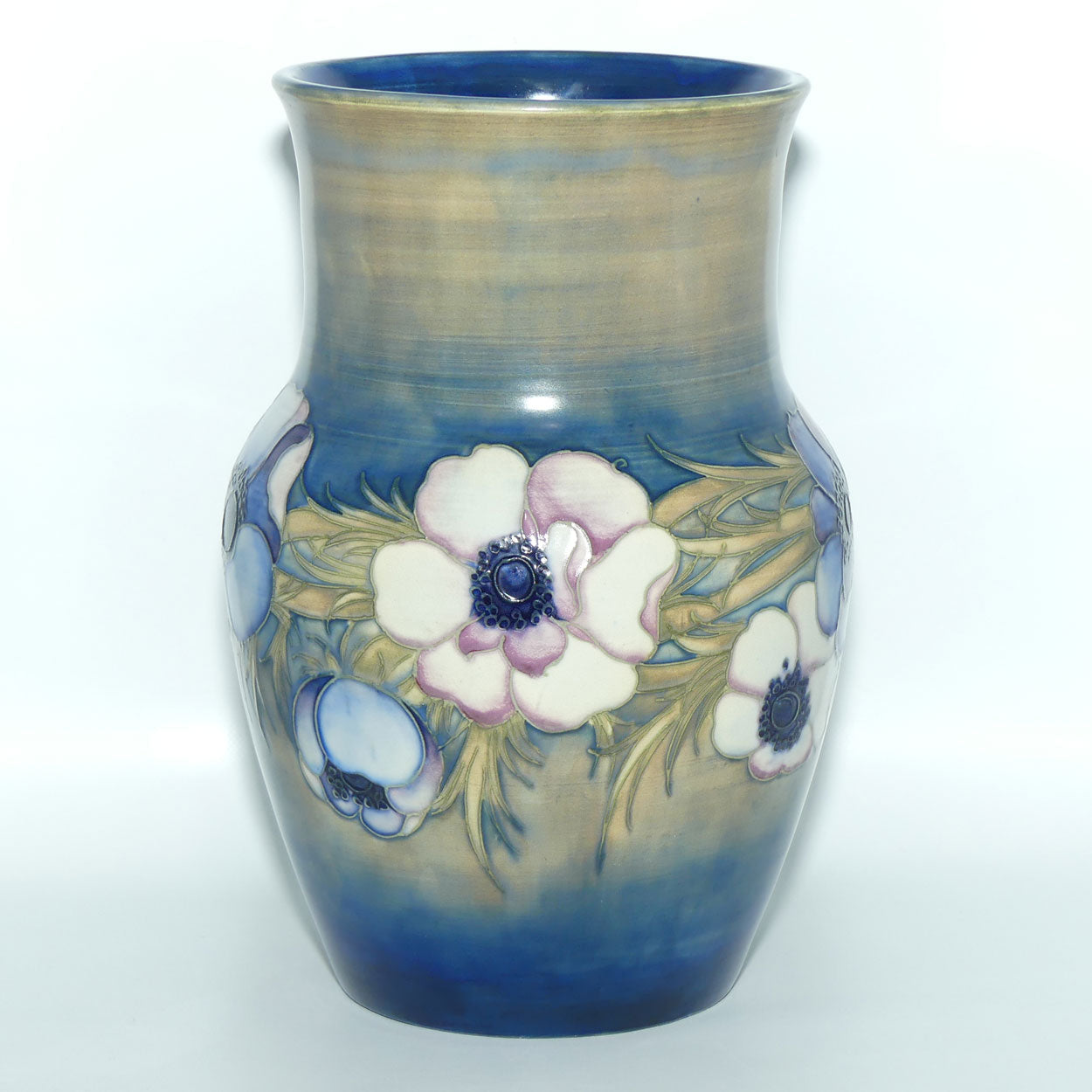 William Moorcroft Anemone Saltglaze waisted vase