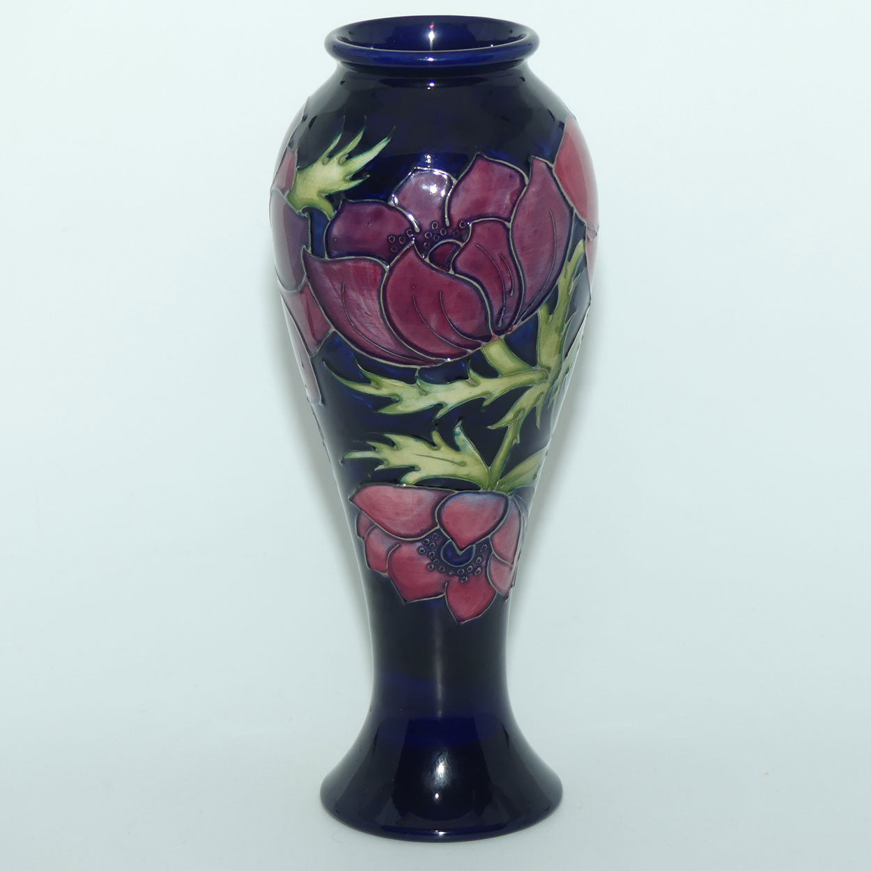 Moorcroft Anemone tall blue vase