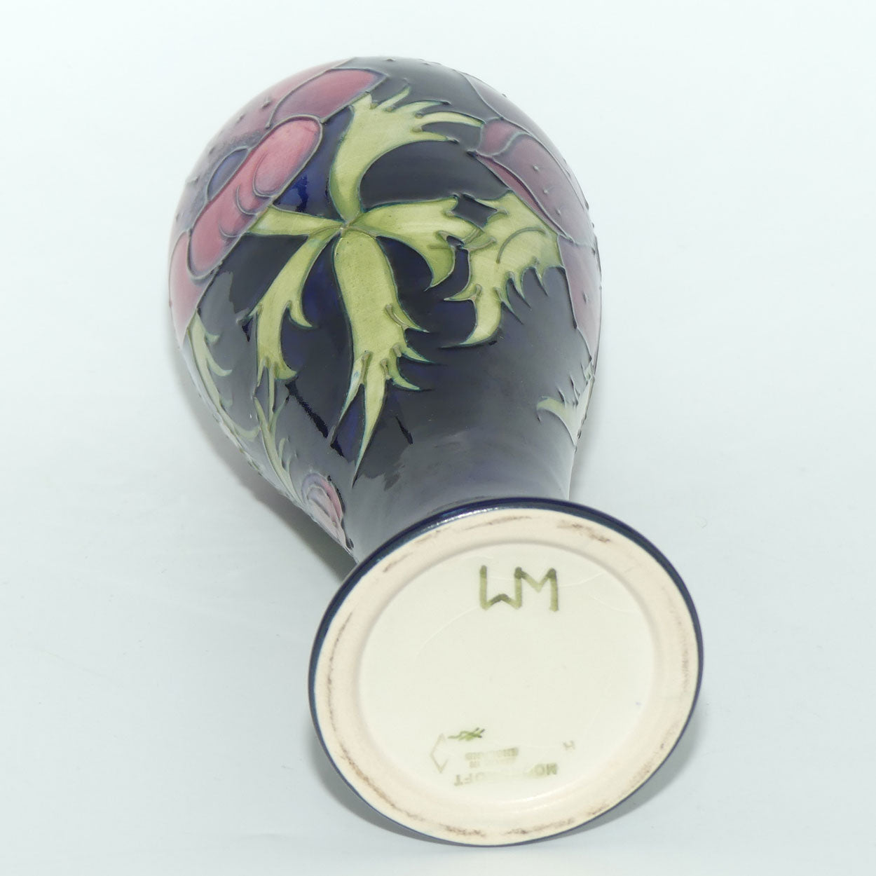 Moorcroft Anemone tall blue vase