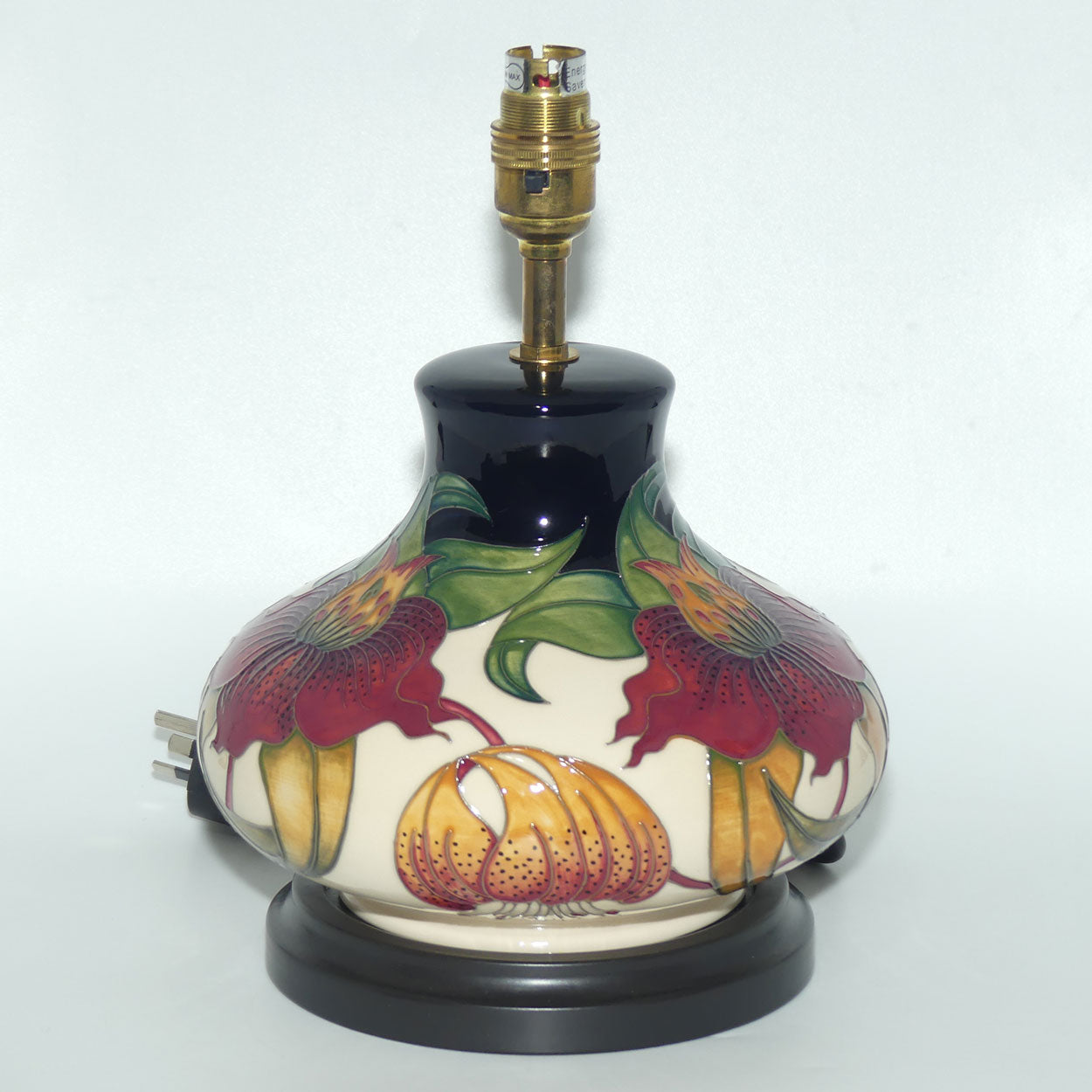 Moorcroft pair of Lamps and Silk Shades | Anna Lily pattern | Shape 32/8
