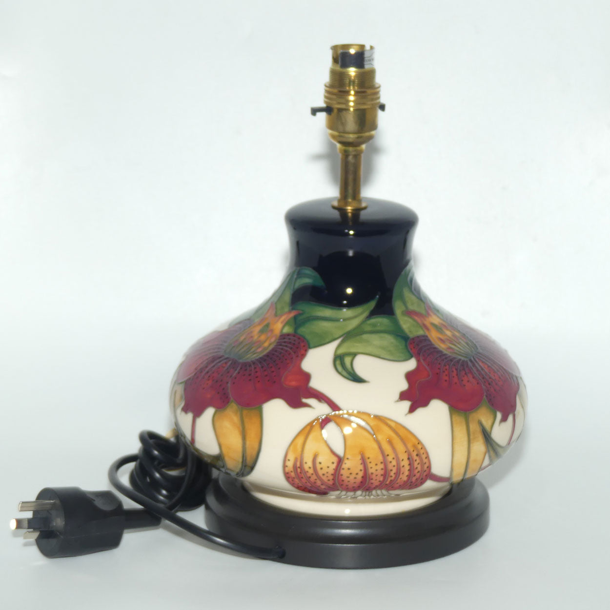 Moorcroft pair of Lamps and Silk Shades | Anna Lily pattern | Shape 32/8