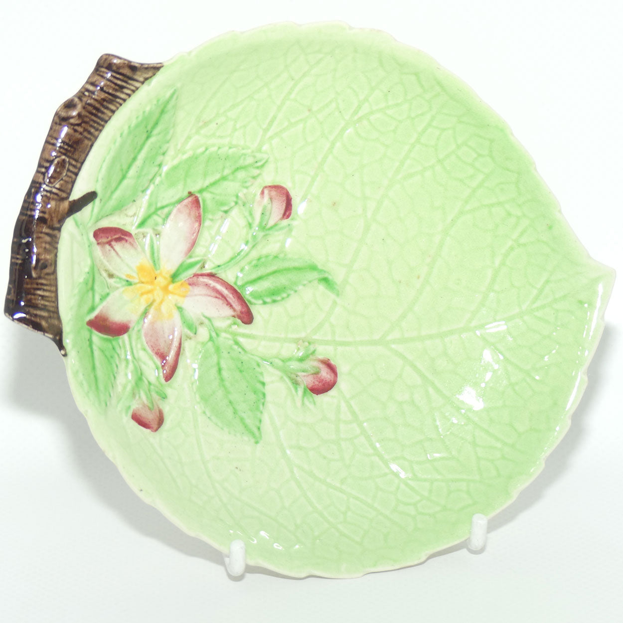 Carlton Ware Apple Blossom pattern small dish | 14cm wide | Green