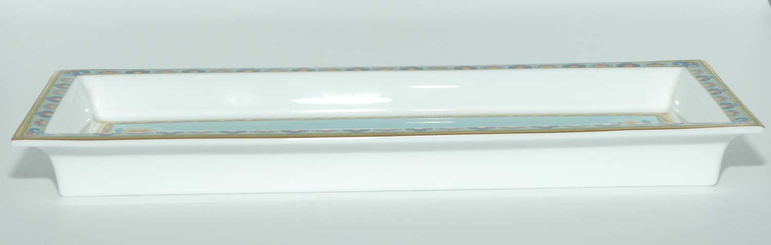 Villeroy and Boch Aqua and Gilt Floral border tray