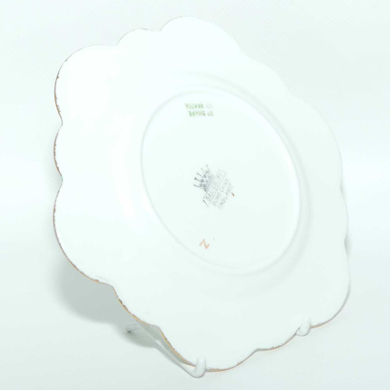 Salisbury Aqua and Rosebuds Gilt Trim tea trio | Unusual Shape