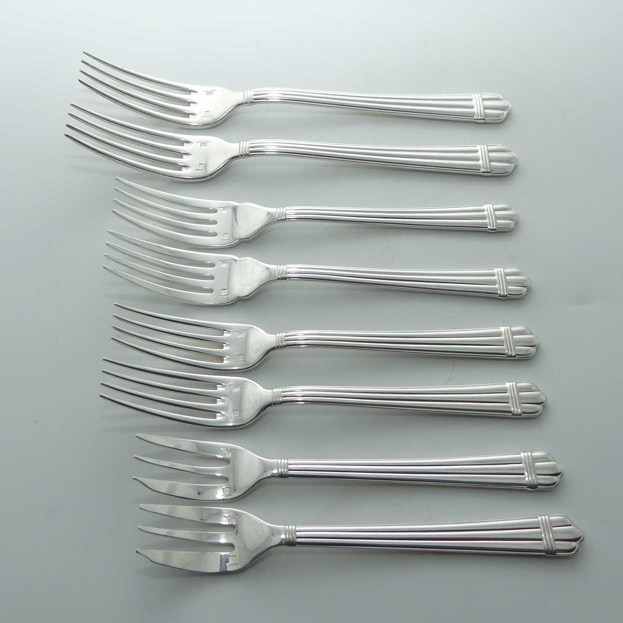 Christofle France Aria design Silver plated collection of 22 pieces of flatware