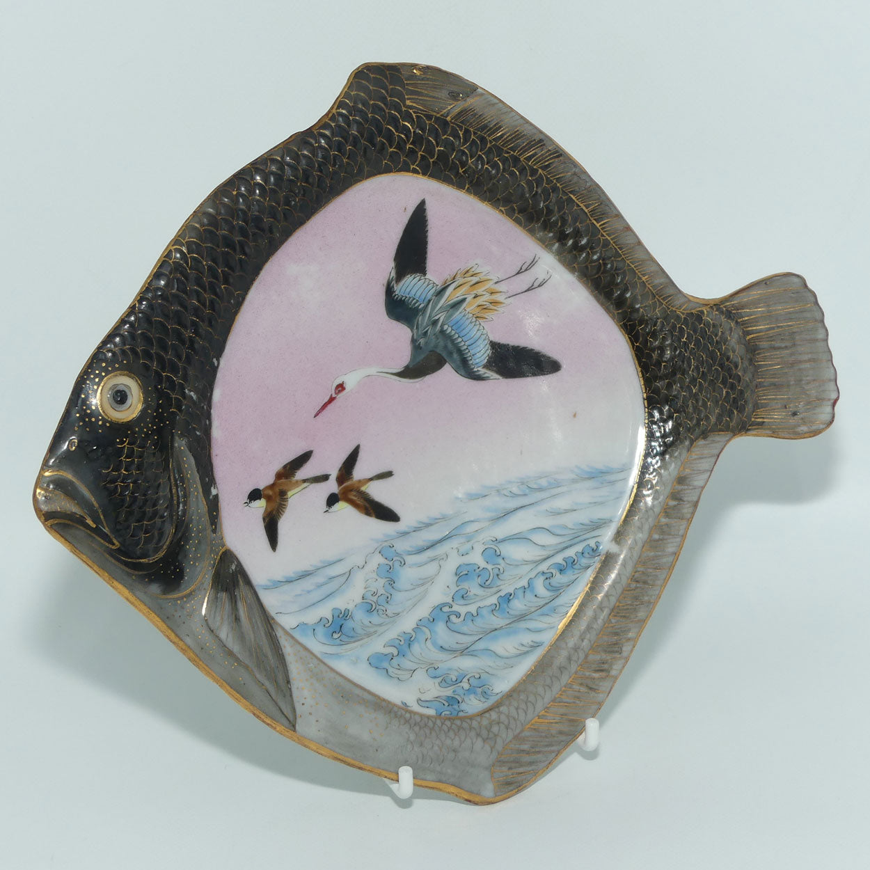 Japanese Arita Ware Fish tray | Crane, Birds and Ocean