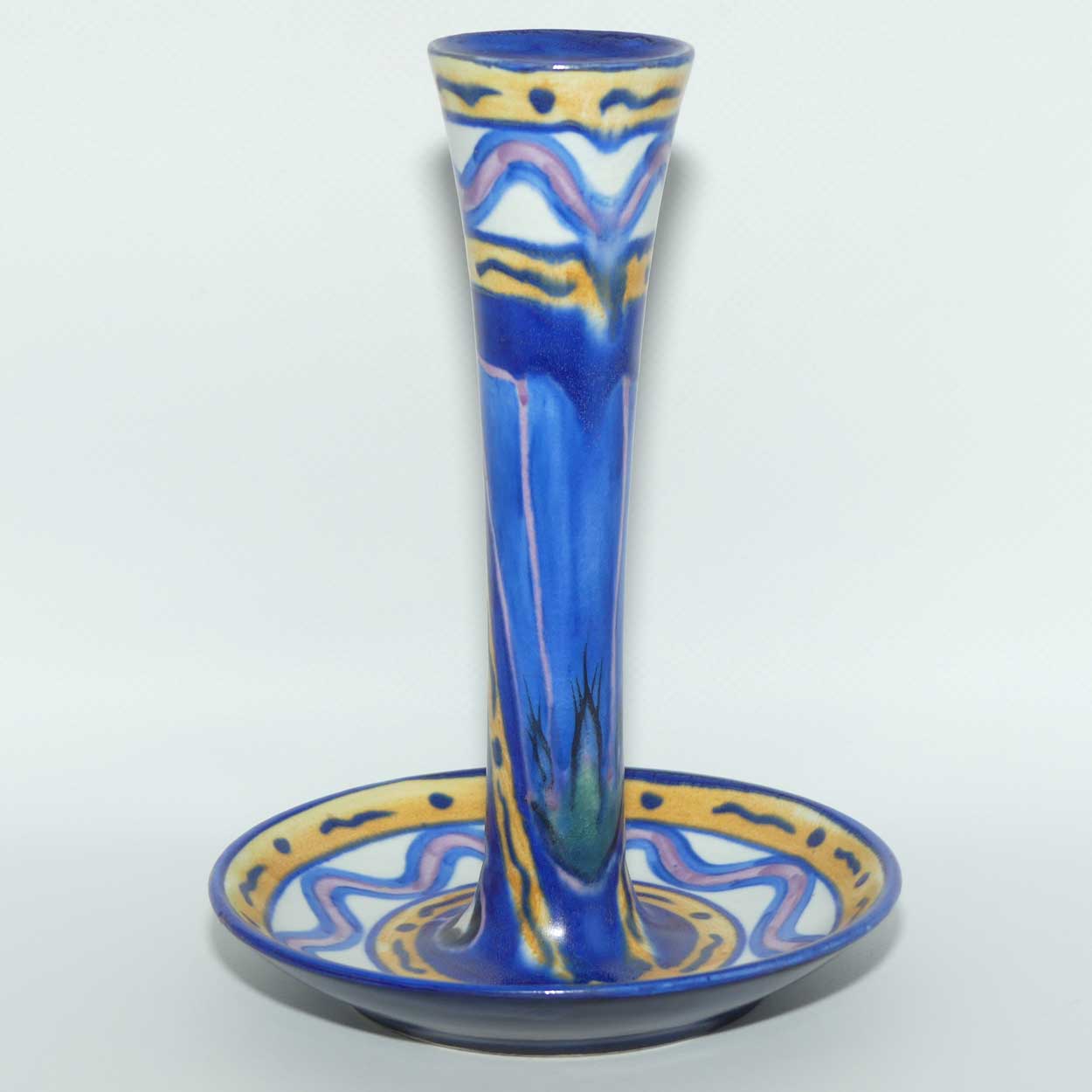 Carlton Ware Art Deco pattern candlestick | Orchid 3255