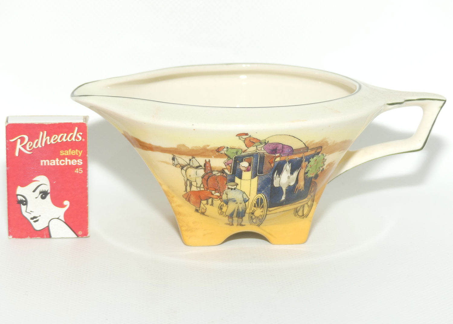 Royal Doulton Coaching Days Art Deco gravy boat