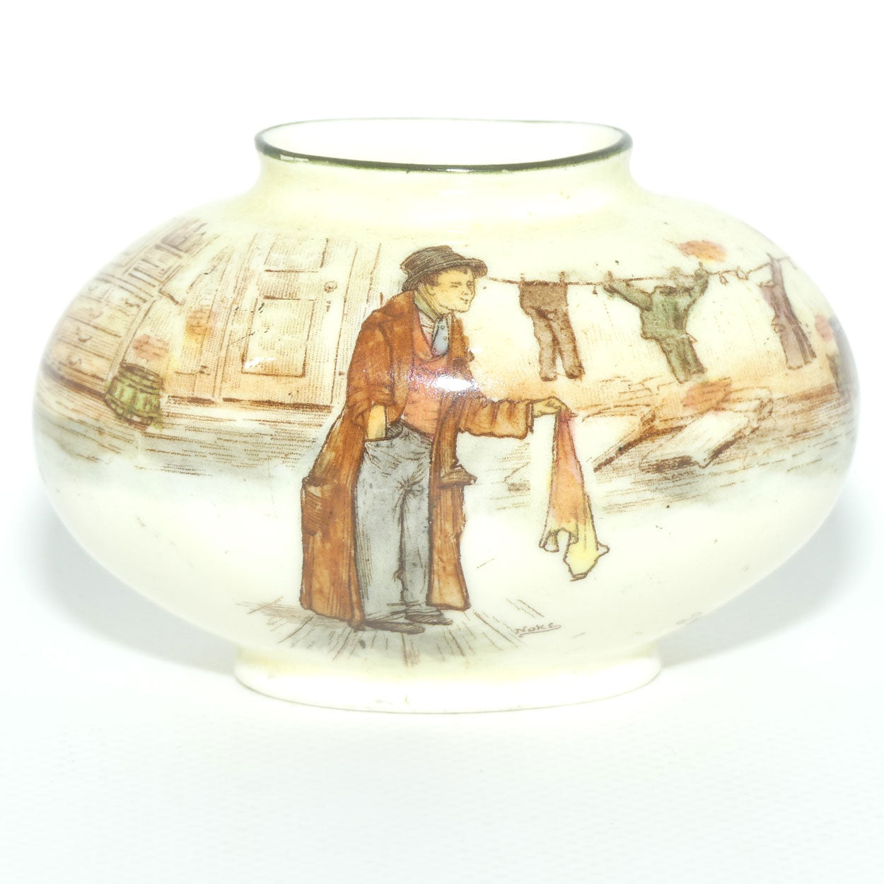 Royal Doulton Dickens Artful Dodger miniature oval vase