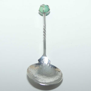 Australian Arts and Crafts Hand beaten rat tail spoon with cage set semi precious stone | SARGISON'S HOBART