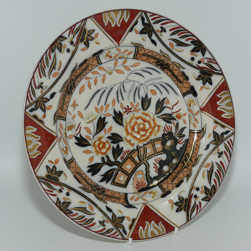 Masons | Ashworth Ironstone Aesthetic Traditional Red and Black floral plate c.1875