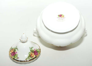 Royal Albert Bone China Old Country Roses lidded sugar and milk jug on tray | © 1962 Royal Albert Ltd backstamp | Asian