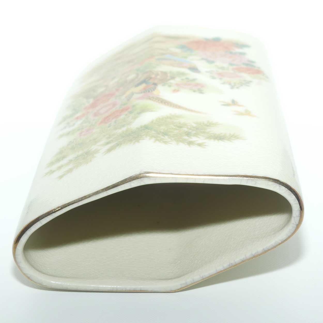 Japanese Pottery vase decorated with Asiatic Pheasants | Letterbox shape