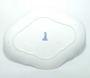 Royal Doulton Blue Childrens Aubrey pattern border diamond shape serving plate D1680 (Woman with child holding cloak)