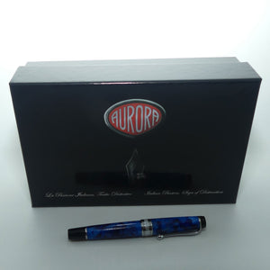 Aurora Italy Optima Cento Fountain Pen | Blue Auroloide | F nib | original boxing