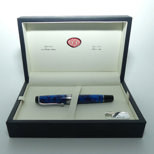 Aurora Italy Optima Cento Fountain Pen | Blue Auroloide | F nib | original boxing