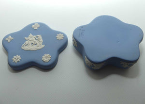 Wedgwood Jasper | White on Pale Blue | Three Maidens and Pegasus trinket | Fancy shape