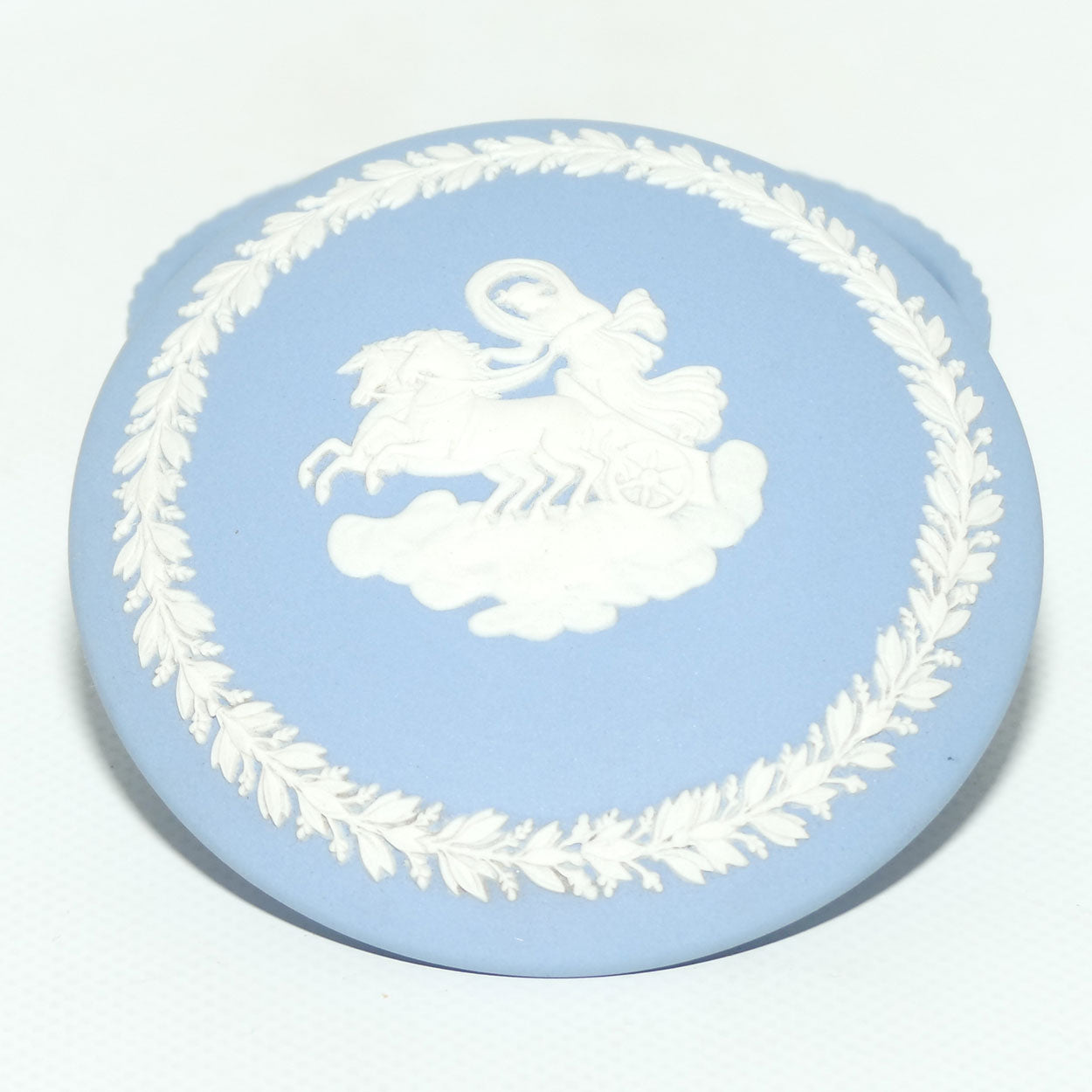 Wedgwood Jasper | White on Pale Blue | Aurora trinket | Ribbed base
