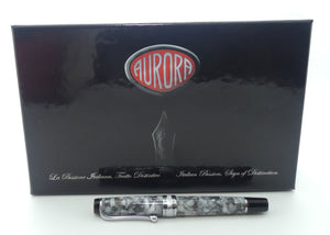 Aurora Italy Optima Cento Fountain Pen | Marble Grey Auroloide | F nib | original boxing