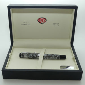 Aurora Italy Optima Cento Fountain Pen | Marble Grey Auroloide | F nib | original boxing