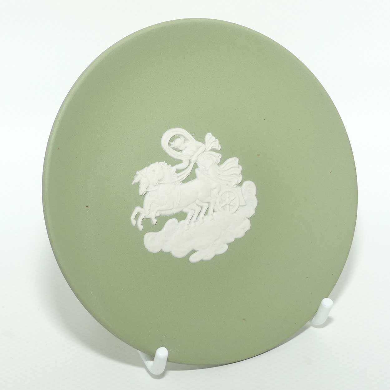 Wedgwood Jasper | White on Sage Green | Aurora miniature plate | plain