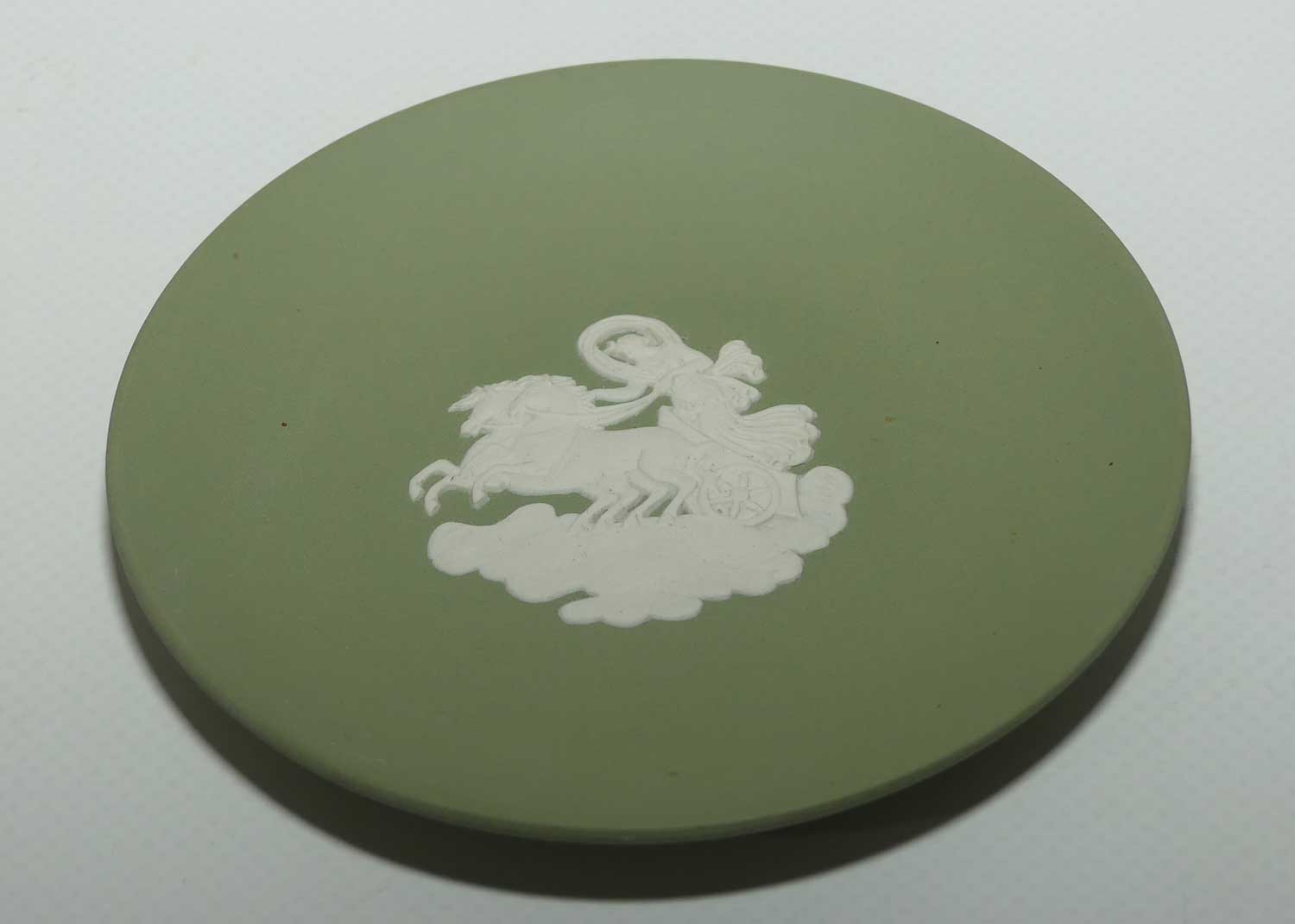Wedgwood Jasper | White on Sage Green | Aurora miniature plate | plain