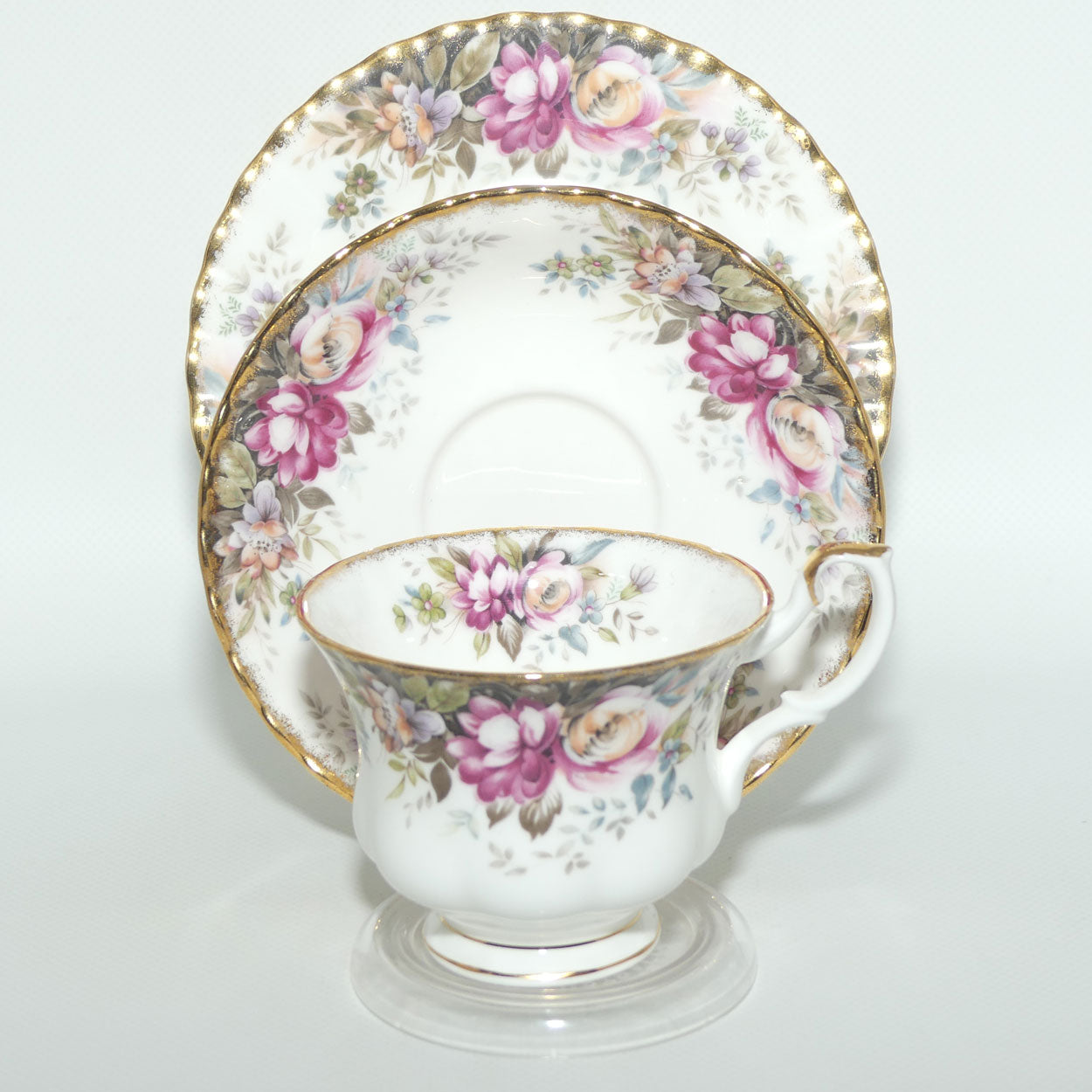 Royal Albert Bone China England Autumn Roses tea trio | UK made