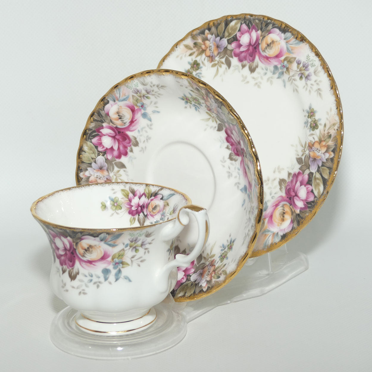 Royal Albert Bone China England Autumn Roses tea trio | UK made