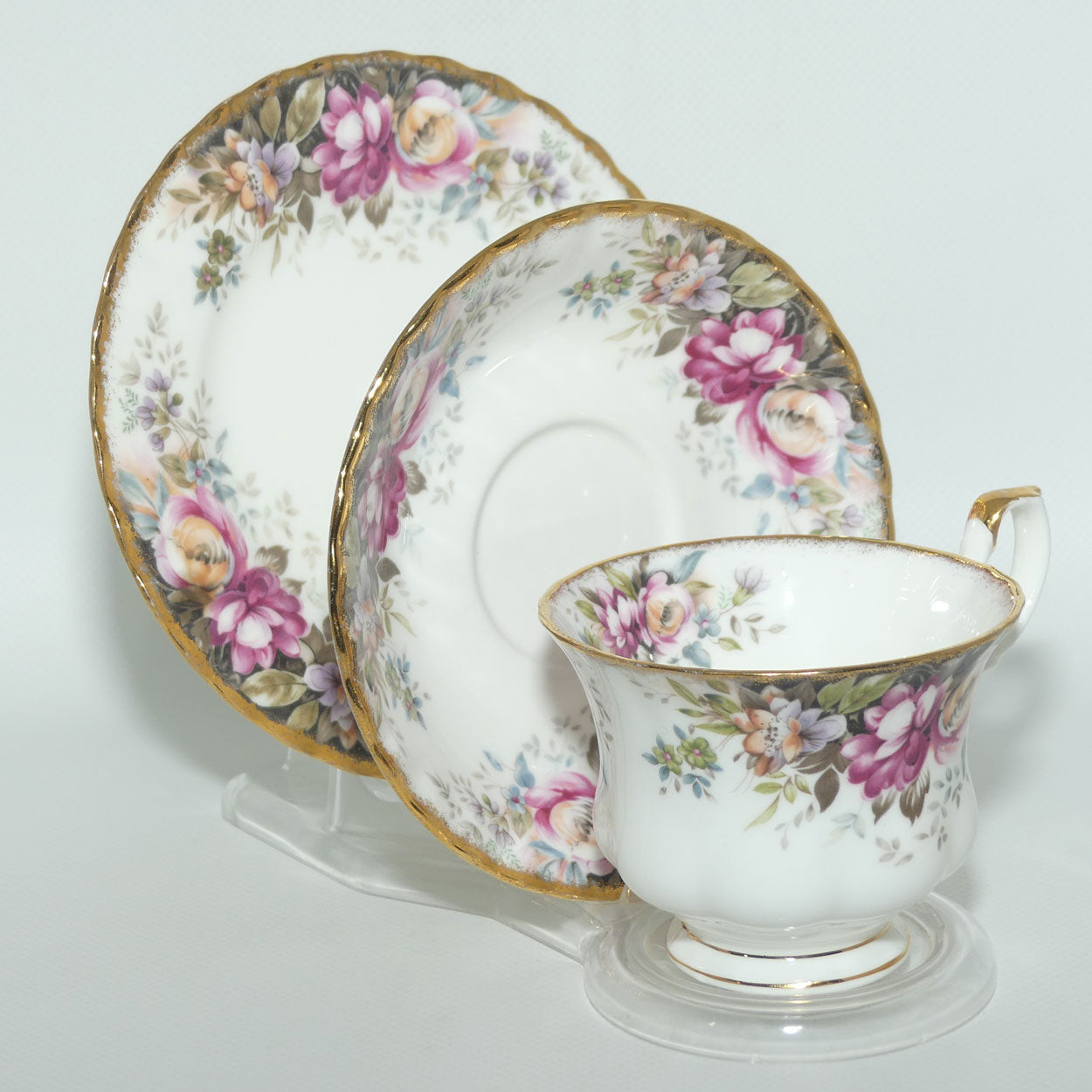 Royal Albert Bone China England Autumn Roses tea trio | UK made
