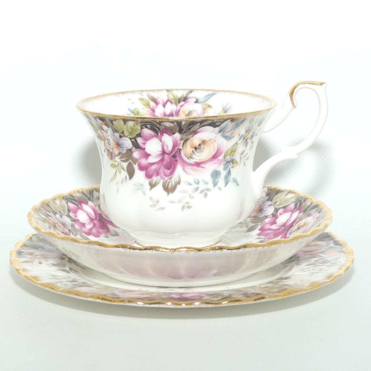Royal Albert Bone China England Autumn Roses tea trio | UK made