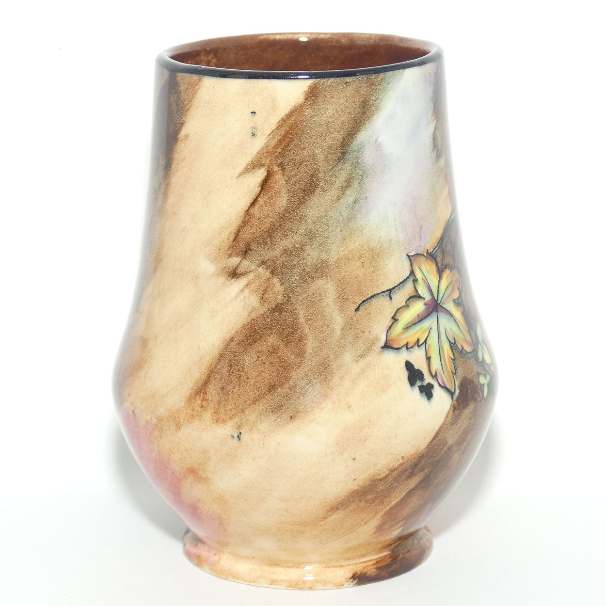 H & K Tunstall Hand Painted Autumn Tints vase signed R Grocott | 12.5cm tall