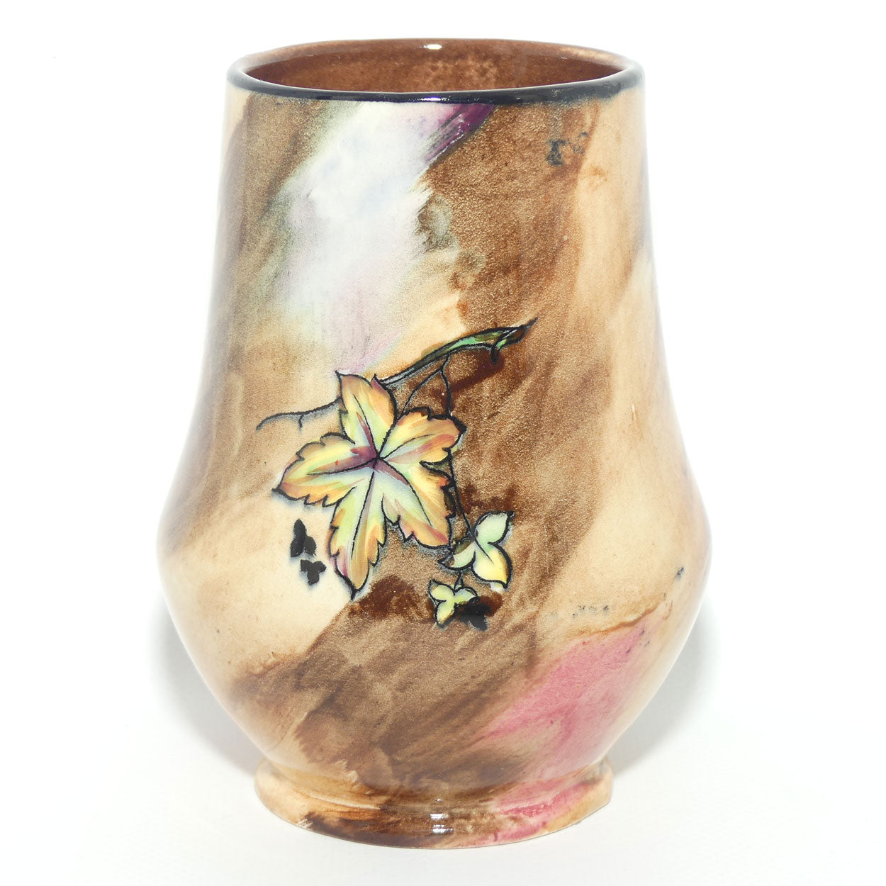 H & K Tunstall Hand Painted Autumn Tints vase signed R Grocott | 12.5cm tall