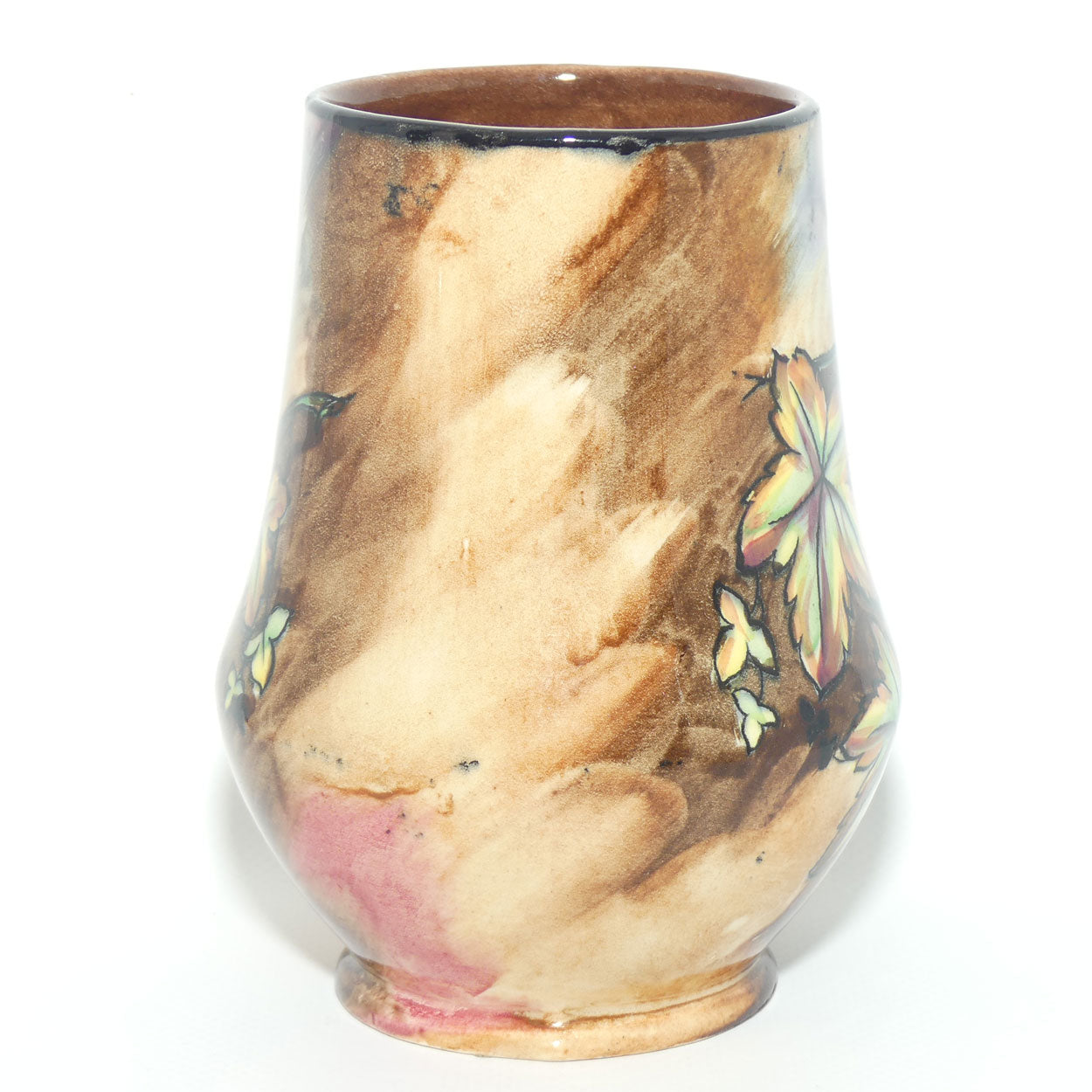 H & K Tunstall Hand Painted Autumn Tints vase signed R Grocott | 12.5cm tall