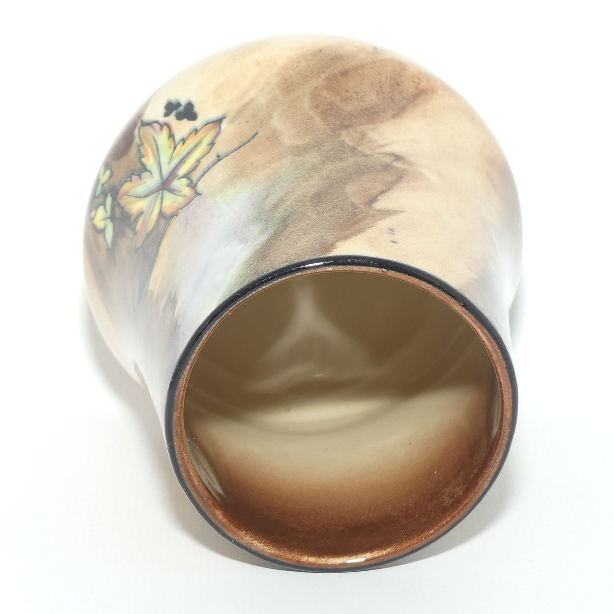 H & K Tunstall Hand Painted Autumn Tints vase signed R Grocott | 12.5cm tall