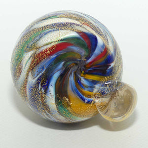 Murano Glass Aventurine Multicoloured Cat | Clear and Gilt Tail