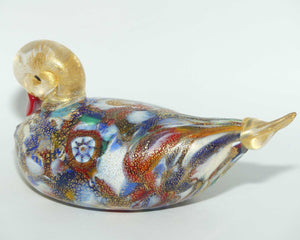 Murano Glass Aventurine Multicoloured Murrine Duck